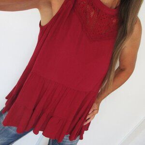MAURICES Tank Top Size Large Red Tunic Like New
